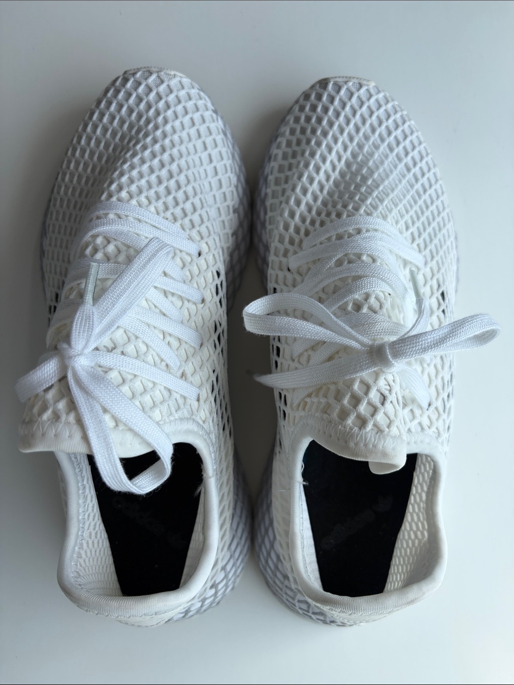 Adidas White Mesh Athletic Sneakers